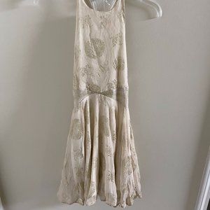 NWT UO Kimchi Blue Ivory and Gold Formal Dress